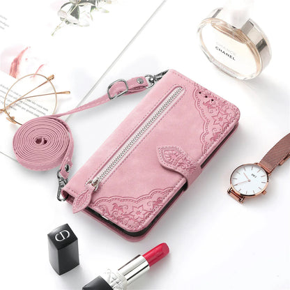 Crossbody Leather Wallet iPhone Case – Zipper Card Pocket & Lanyard | iPhone X–16 Pro Max | Wahooly Crossbody Leather Wallet iPhone Case – Zipper Card Pocket & Lanyard Strap | iPhone X to 16 Pro Max