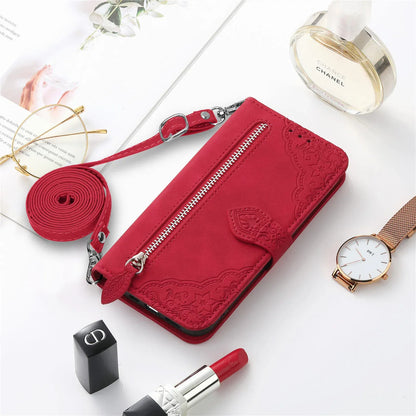 Crossbody Leather Wallet iPhone Case – Zipper Card Pocket & Lanyard | iPhone X–16 Pro Max | Wahooly Crossbody Leather Wallet iPhone Case – Zipper Card Pocket & Lanyard Strap | iPhone X to 16 Pro Max