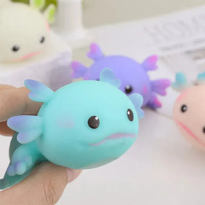 Axolotl Squeeze Toy – Squishy Slow Rebound Stress Relief Fidget for Kids & Adults Cute Axolotl Squeeze Toys Stretch Design Cartoon Fish Squishy Toy Stress Relief Slow Rebound Toys Fidget Doll For Adult Kids