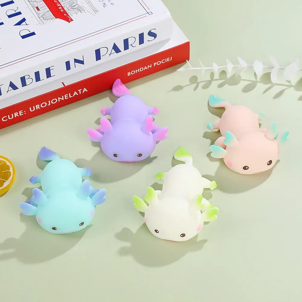 Axolotl Squeeze Toy – Squishy Slow Rebound Stress Relief Fidget for Kids & Adults Cute Axolotl Squeeze Toys Stretch Design Cartoon Fish Squishy Toy Stress Relief Slow Rebound Toys Fidget Doll For Adult Kids