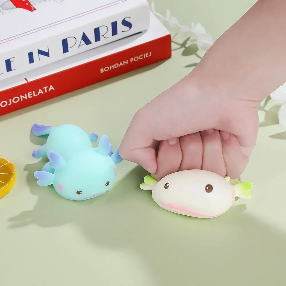 Axolotl Squeeze Toy – Squishy Slow Rebound Stress Relief Fidget for Kids & Adults Cute Axolotl Squeeze Toys Stretch Design Cartoon Fish Squishy Toy Stress Relief Slow Rebound Toys Fidget Doll For Adult Kids