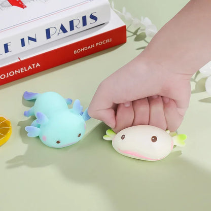 Axolotl Squeeze Toy – Squishy Slow Rebound Stress Relief Fidget for Kids & Adults Cute Axolotl Squeeze Toys Stretch Design Cartoon Fish Squishy Toy Stress Relief Slow Rebound Toys Fidget Doll For Adult Kids