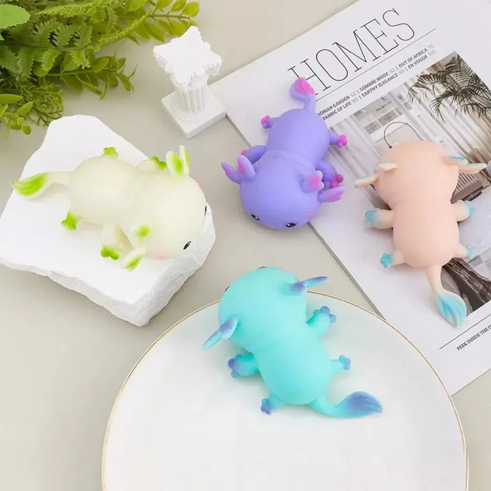 Axolotl Squeeze Toy – Squishy Slow Rebound Stress Relief Fidget for Kids & Adults Cute Axolotl Squeeze Toys Stretch Design Cartoon Fish Squishy Toy Stress Relief Slow Rebound Toys Fidget Doll For Adult Kids