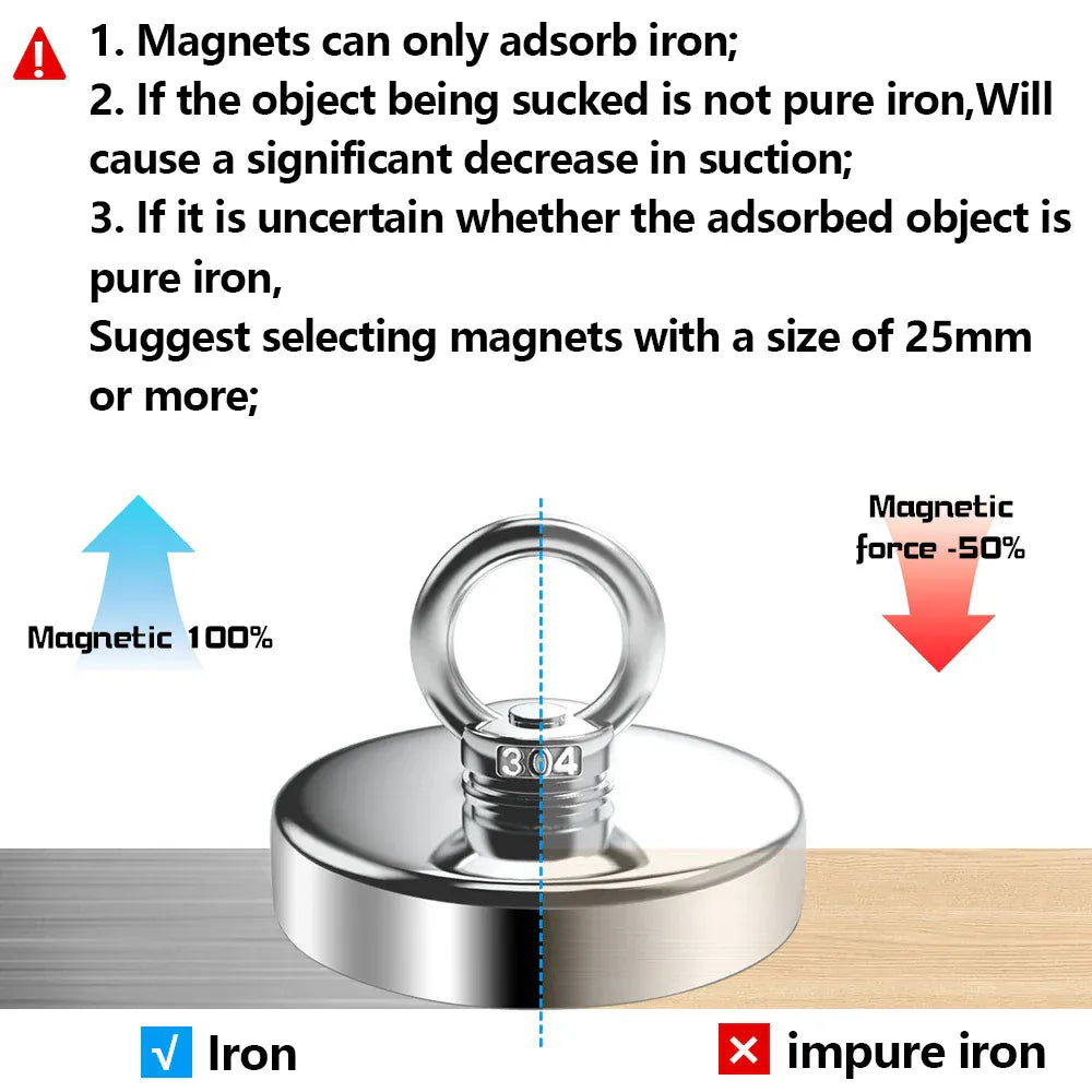 D16~D42mm Super Strong Neodymium Fishing Magnet N52 Heavy Duty Rare Earth Magnet with Countersunk Hole Eyebolt Salvage Magnetic D16~D42mm Super Strong Neodymium Fishing Magnet N52 Heavy Duty Rare Earth Magnet with Countersunk Hole Eyebolt Salvage Magnetic