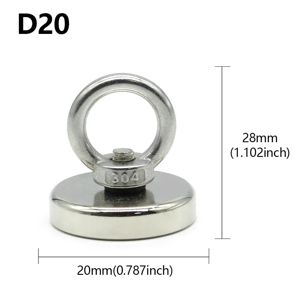 D16~D42mm Super Strong Neodymium Fishing Magnet N52 Heavy Duty Rare Earth Magnet with Countersunk Hole Eyebolt Salvage Magnetic D16~D42mm Super Strong Neodymium Fishing Magnet N52 Heavy Duty Rare Earth Magnet with Countersunk Hole Eyebolt Salvage Magnetic