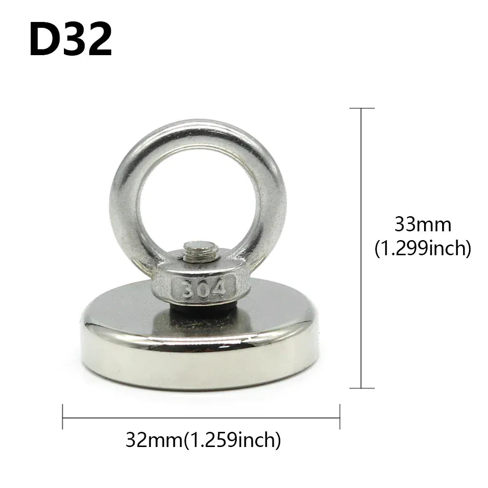 D16~D42mm Super Strong Neodymium Fishing Magnet N52 Heavy Duty Rare Earth Magnet with Countersunk Hole Eyebolt Salvage Magnetic D16~D42mm Super Strong Neodymium Fishing Magnet N52 Heavy Duty Rare Earth Magnet with Countersunk Hole Eyebolt Salvage Magnetic