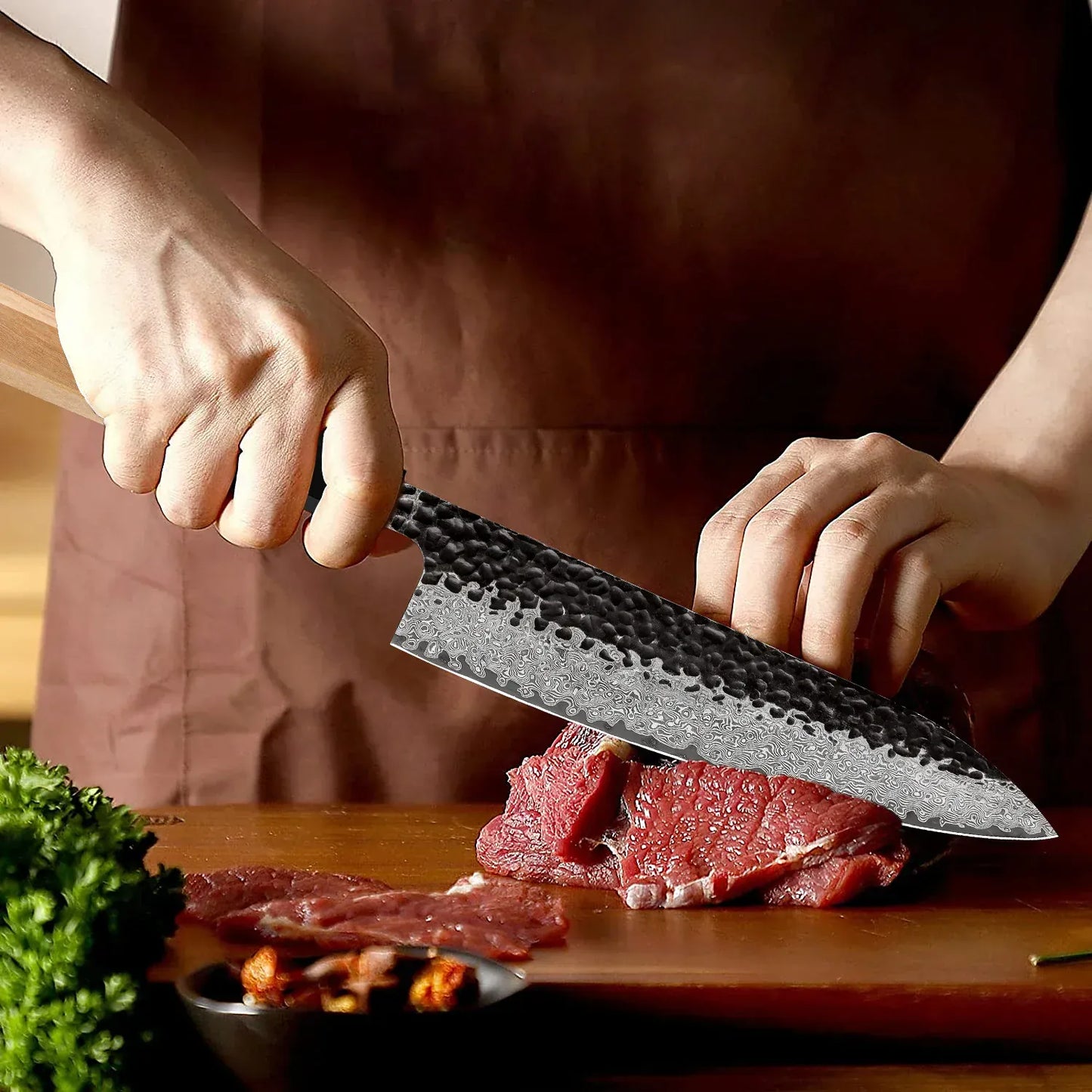 Damascus Steel Japanese Kitchen Knife, PRO Chef Knife, Handmade Damascus Steel Japanese Kitchen Knife, PRO Chef Knife, Handmade