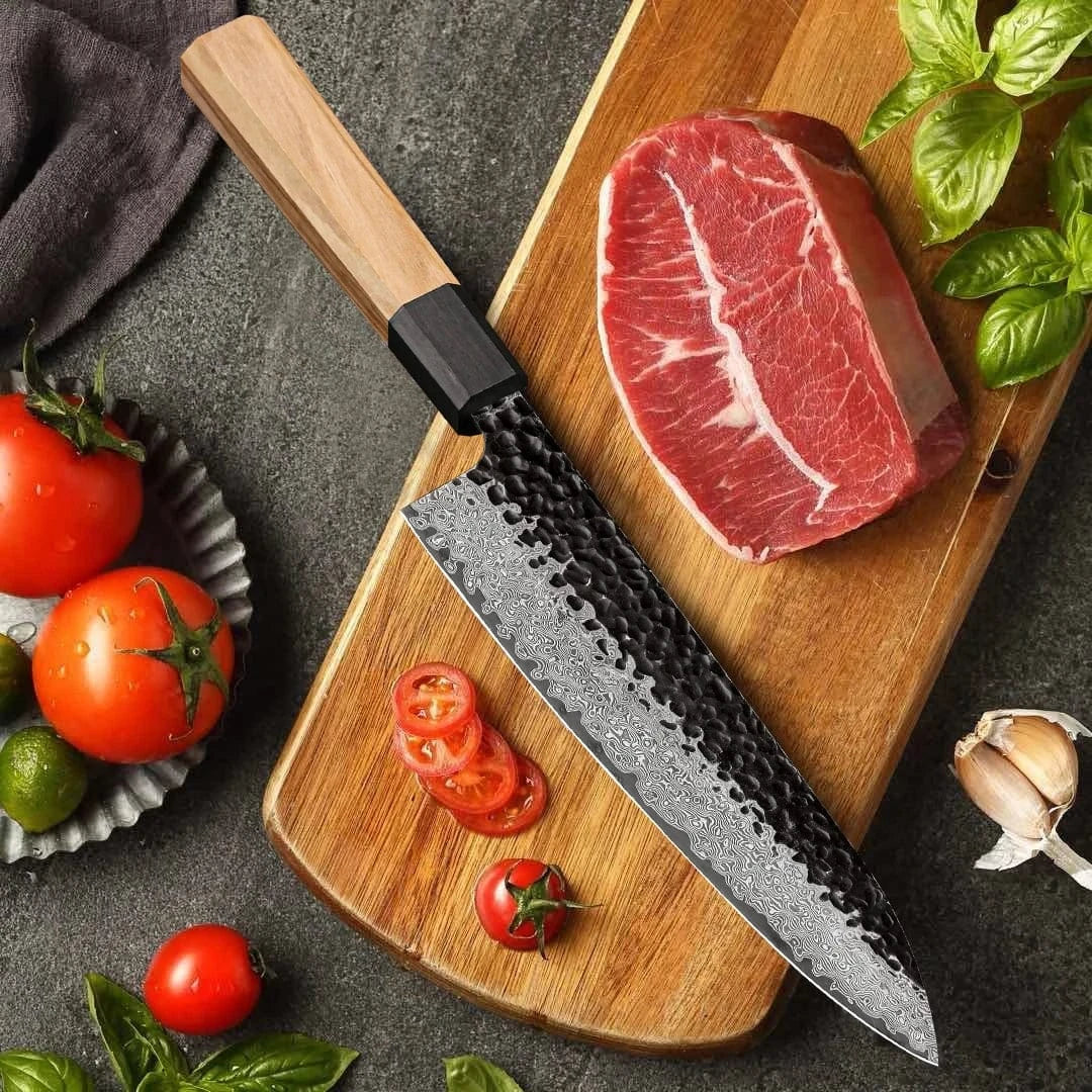 Damascus Steel Japanese Kitchen Knife, PRO Chef Knife, Handmade Damascus Steel Japanese Kitchen Knife, PRO Chef Knife, Handmade