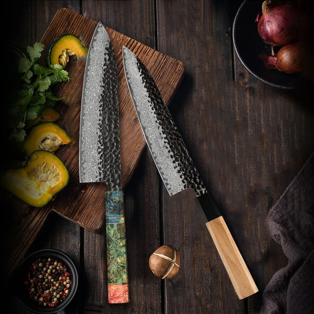 Damascus Steel Japanese Kitchen Knife, PRO Chef Knife, Handmade Damascus Steel Japanese Kitchen Knife, PRO Chef Knife, Handmade