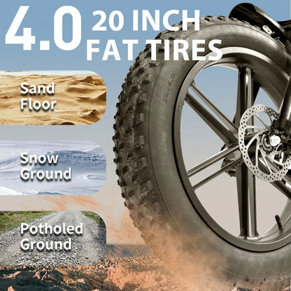 DEEPOWER QS7 Electric Bike 1500W 48V 60AH Adult Off-Road Electric Bicycle 20-inch Fat Tire Dual Battery All-Terrain Ebike DEEPOWER QS7 Electric Bike 1500W 48V 60AH Adult Off-Road Electric Bicycle 20-inch Fat Tire Dual Battery All-Terrain Ebike