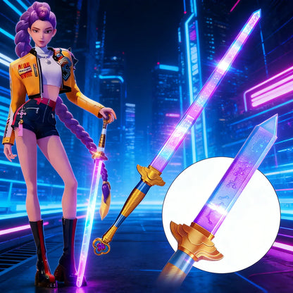Demon Hunter Hight Quality Cosplay Rumi Sword With Symbol Outfits Prop Scalable Purple Long Sword Accessories Roleplay Prop Gift Demon Hunter Hight Quality Cosplay Rumi Sword With Symbol Outfits Prop Scalable Purple Long Sword Accessories Roleplay Prop Gift