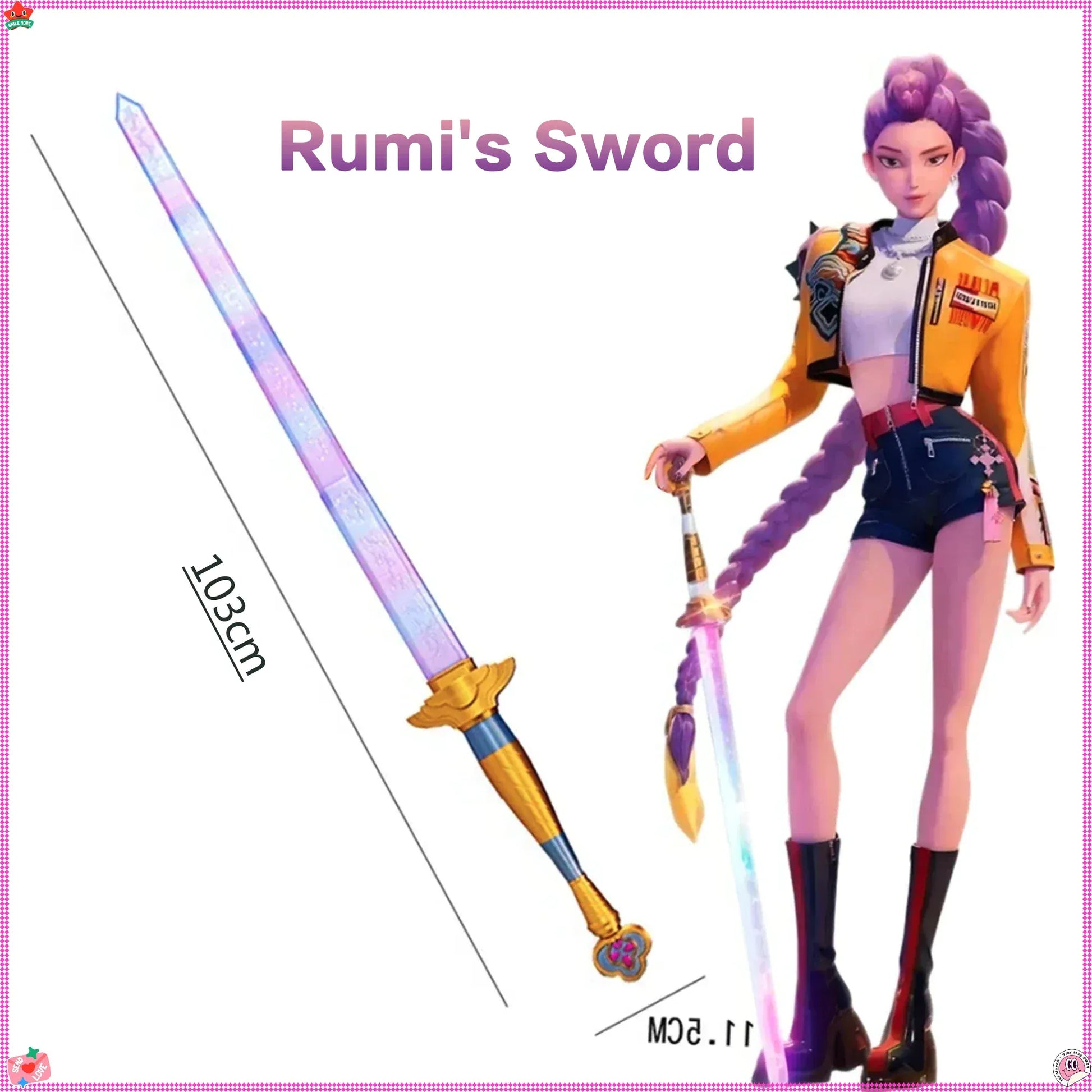 Demon Hunter Hight Quality Cosplay Rumi Sword With Symbol Outfits Prop Scalable Purple Long Sword Accessories Roleplay Prop Gift Demon Hunter Hight Quality Cosplay Rumi Sword With Symbol Outfits Prop Scalable Purple Long Sword Accessories Roleplay Prop Gift