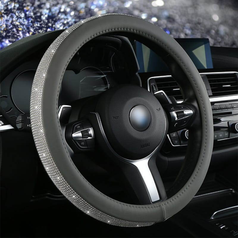 Diamond Steering Wheel Cover for Women | Bling Crystal Car Accessory – 9 Colors, 38cm Diamond Steering Wheel Cover for Women – Bling Crystal Car Accessory | 9 Colors