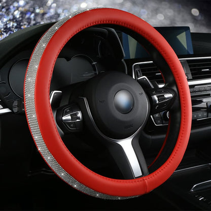 Diamond Steering Wheel Cover for Women | Bling Crystal Car Accessory – 9 Colors, 38cm Diamond Steering Wheel Cover for Women – Bling Crystal Car Accessory | 9 Colors