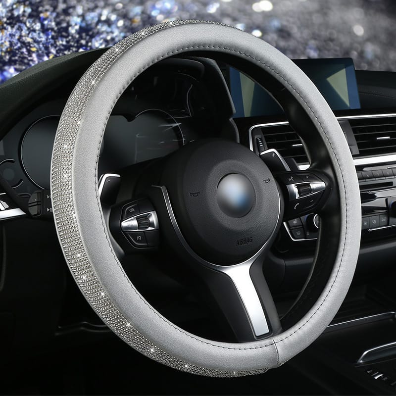 Diamond Steering Wheel Cover for Women | Bling Crystal Car Accessory – 9 Colors, 38cm Diamond Steering Wheel Cover for Women – Bling Crystal Car Accessory | 9 Colors