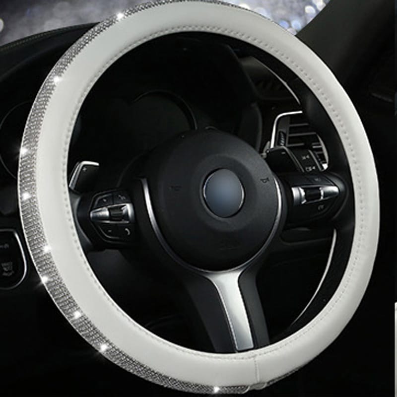 Diamond Steering Wheel Cover for Women | Bling Crystal Car Accessory – 9 Colors, 38cm Diamond Steering Wheel Cover for Women – Bling Crystal Car Accessory | 9 Colors