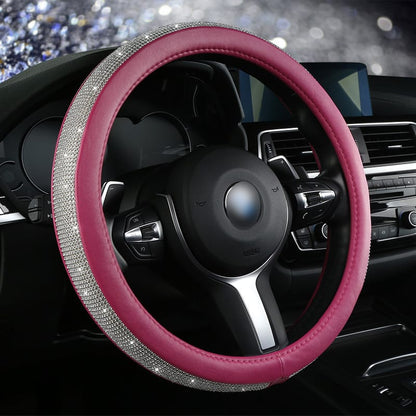 Diamond Steering Wheel Cover for Women | Bling Crystal Car Accessory – 9 Colors, 38cm Diamond Steering Wheel Cover for Women – Bling Crystal Car Accessory | 9 Colors