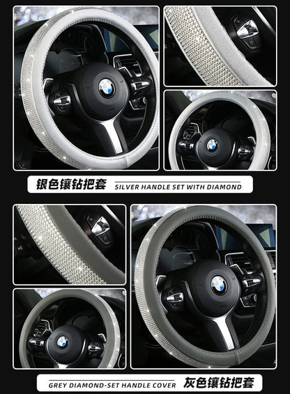 Diamond Steering Wheel Cover for Women | Bling Crystal Car Accessory – 9 Colors, 38cm Diamond Steering Wheel Cover for Women – Bling Crystal Car Accessory | 9 Colors