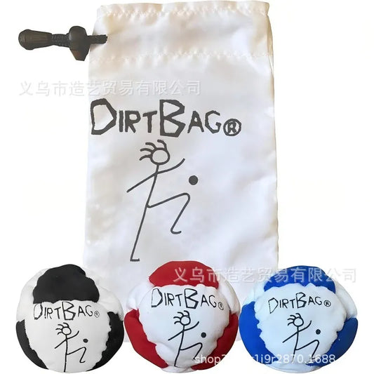 Hacky Sack 3-Pack with Carry Pouch – Sand-Filled Footbag Set | Wahooly Dirtbag Classic Hacky Sack 3-Pack with Carry Pouch | Sand-Filled 8-Panel Footbag Set