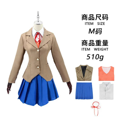 Doki Doki Literature Club cosplay costume Japanese school uniform Monika cosplay costume in stock Doki Doki Literature Club cosplay costume Japanese school uniform Monika cosplay costume in stock