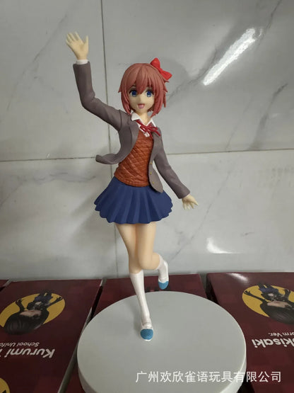 Doki Doki Literature Club! Monika Sayori Student Uniform Cute Pretty Girl Figurine Anime Toy Model Doki Doki Literature Club! Monika Sayori Student Uniform Cute Pretty Girl Figurine Anime Toy Model