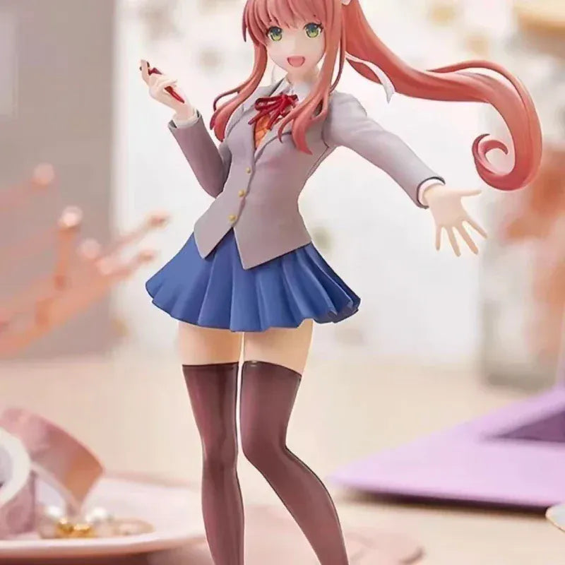 Doki Doki Literature Club! Monika Sayori Student Uniform Cute Pretty Girl Figurine Anime Toy Model Doki Doki Literature Club! Monika Sayori Student Uniform Cute Pretty Girl Figurine Anime Toy Model