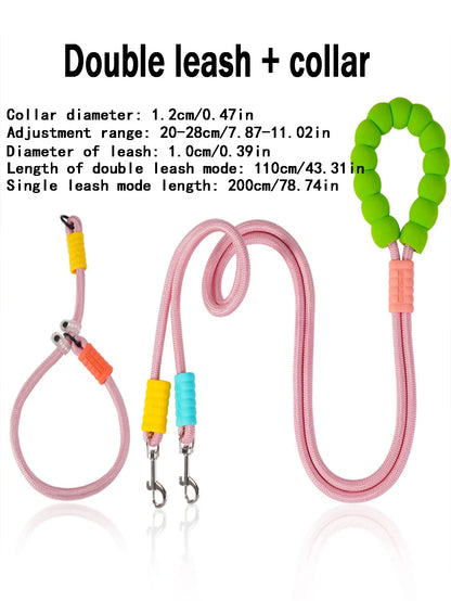 Double Dog Leash – Walk Two Dogs at Once with Coupler & P-Chain | Wahooly Double Dog Leash – Walk Two Dogs at Once with One-to-Two Coupler & P-Chain