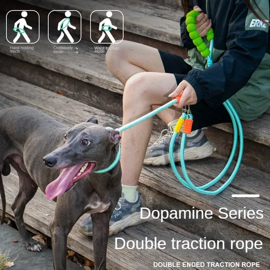 Double Dog Leash – Walk Two Dogs at Once with Coupler & P-Chain | Wahooly Double Dog Leash – Walk Two Dogs at Once with One-to-Two Coupler & P-Chain