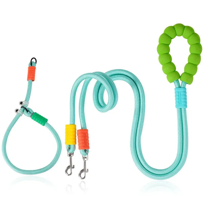 Double Dog Leash – Walk Two Dogs at Once with Coupler & P-Chain | Wahooly Double Dog Leash – Walk Two Dogs at Once with One-to-Two Coupler & P-Chain