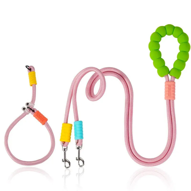 Double Dog Leash – Walk Two Dogs at Once with Coupler & P-Chain | Wahooly Double Dog Leash – Walk Two Dogs at Once with One-to-Two Coupler & P-Chain