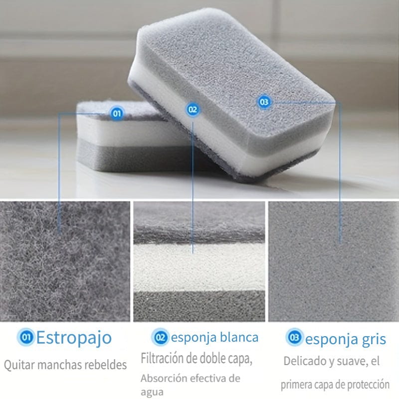 Double-sided Cleaning Spongs Household Scouring Pad Kit Double-sided Cleaning Spongs Household Scouring Pad Kit