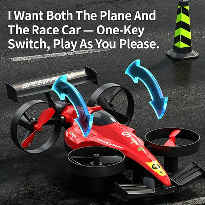 Drone 2 In 1 Flying RC Car Helicopter 2.4G Quadcopter Altitude Hold Headless Mode Remote Control Car Perfect Gift Toys for Kids Drone 2 In 1 Flying RC Car Helicopter 2.4G Quadcopter Altitude Hold Headless Mode Remote Control Car Perfect Gift Toys for Kids