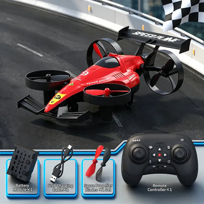 Drone 2 In 1 Flying RC Car Helicopter 2.4G Quadcopter Altitude Hold Headless Mode Remote Control Car Perfect Gift Toys for Kids Drone 2 In 1 Flying RC Car Helicopter 2.4G Quadcopter Altitude Hold Headless Mode Remote Control Car Perfect Gift Toys for Kids