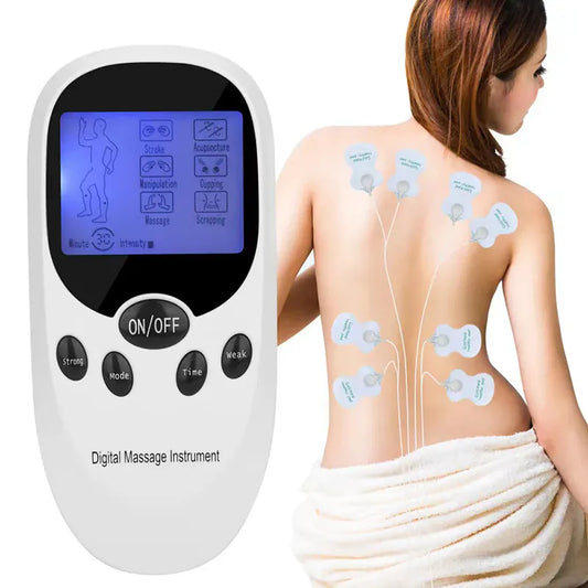 Dual Channel Electric TENS Physiotherapy Massager Relax Muscle  Stimulator + 8 Gel Electrode Pads Health Care Dual Channel Electric TENS Physiotherapy Massager Relax Muscle  Stimulator + 8 Gel Electrode Pads Health Care