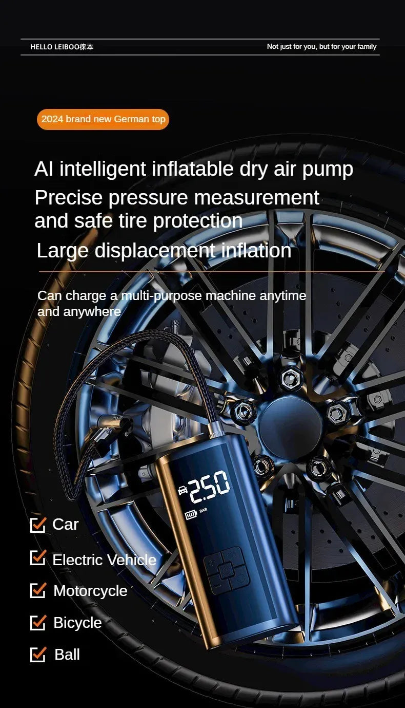 EAFC 150PSI Portable Tire Inflator – 6000mAh Rechargeable Wireless Air Compressor | Wahooly EAFC Portable Tire Inflator – 6000mAh Rechargeable 150PSI Wireless Air Compressor for Car, Bike & More