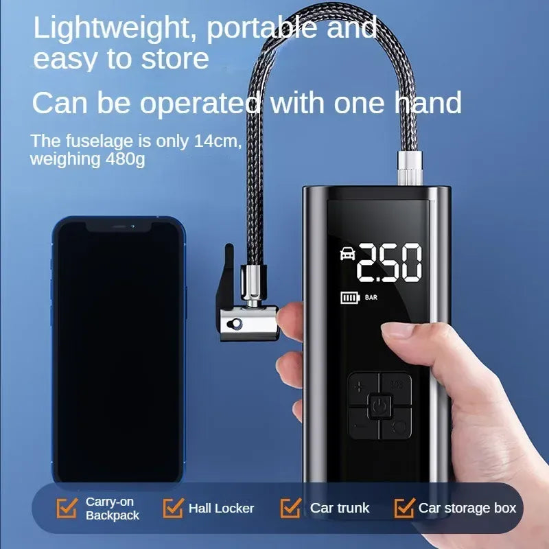 EAFC 150PSI Portable Tire Inflator – 6000mAh Rechargeable Wireless Air Compressor | Wahooly EAFC Portable Tire Inflator – 6000mAh Rechargeable 150PSI Wireless Air Compressor for Car, Bike & More