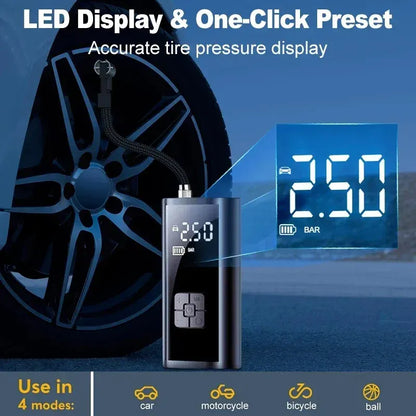 EAFC 150PSI Portable Tire Inflator – 6000mAh Rechargeable Wireless Air Compressor | Wahooly EAFC Portable Tire Inflator – 6000mAh Rechargeable 150PSI Wireless Air Compressor for Car, Bike & More