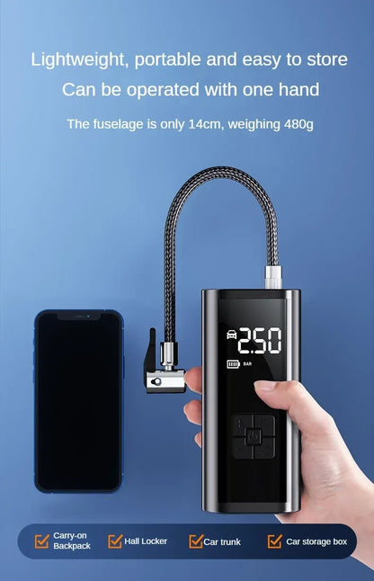 EAFC 150PSI Portable Tire Inflator – 6000mAh Rechargeable Wireless Air Compressor | Wahooly EAFC Portable Tire Inflator – 6000mAh Rechargeable 150PSI Wireless Air Compressor for Car, Bike & More