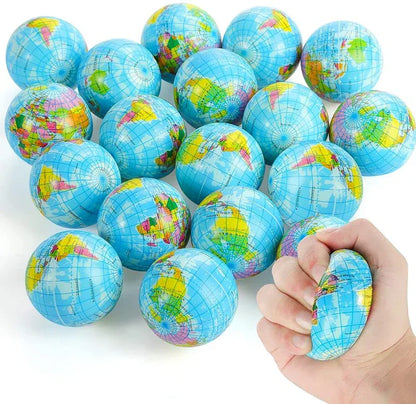 Foam Globe Stress Ball – Squishy Earth Squeeze Toy for Kids & Adults Earth Squeeze Balls Soft Foam Globe Stress Relief Squeeze Toys Hand Wrist Exercise Sponge Toy For Kids Adults Educational Gifts