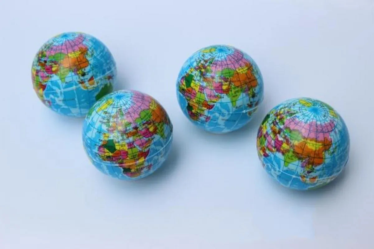 Foam Globe Stress Ball – Squishy Earth Squeeze Toy for Kids & Adults Earth Squeeze Balls Soft Foam Globe Stress Relief Squeeze Toys Hand Wrist Exercise Sponge Toy For Kids Adults Educational Gifts