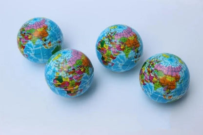 Foam Globe Stress Ball – Squishy Earth Squeeze Toy for Kids & Adults Earth Squeeze Balls Soft Foam Globe Stress Relief Squeeze Toys Hand Wrist Exercise Sponge Toy For Kids Adults Educational Gifts