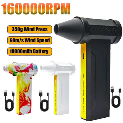 Electric Air Duster 160,000RPM Brushless Turbo | 200W 60m/s | USB-C Rechargeable Dust Blower for PC, Camera & More Electric Air Duster — 160,000RPM Brushless Turbo Fan | 200W, 60m/s Wind Speed | USB-C Rechargeable Dust Blower