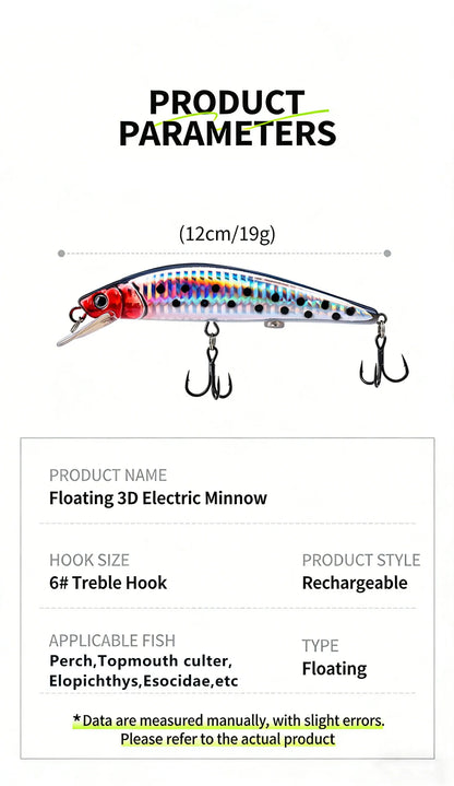 Electric LED Fishing Lure USB Rechargeable Vibrating Bait – Wahooly Electric LED Fishing Lure – USB Rechargeable, Life-Like Vibrating Bait