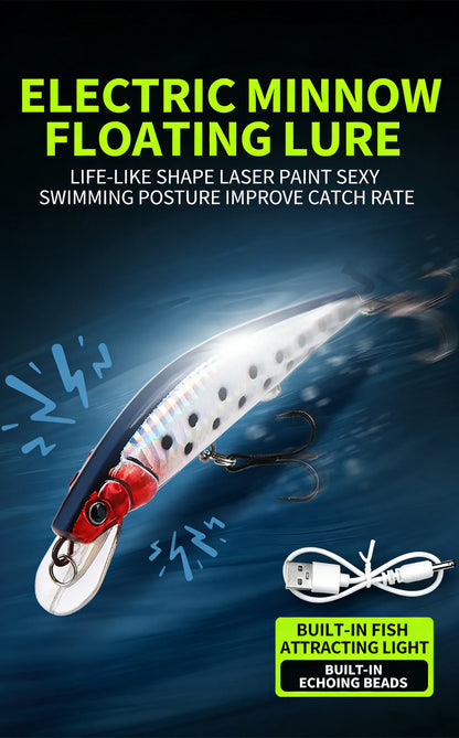Electric LED Fishing Lure USB Rechargeable Vibrating Bait – Wahooly Electric LED Fishing Lure – USB Rechargeable, Life-Like Vibrating Bait