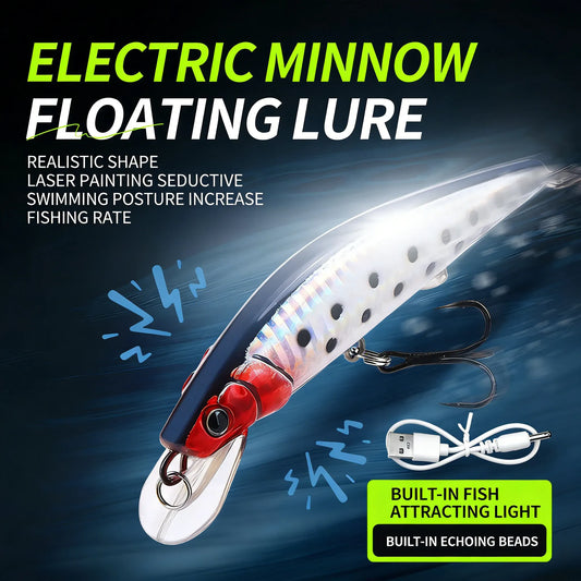 Electric LED Fishing Lure USB Rechargeable Vibrating Bait – Wahooly Electric LED Fishing Lure – USB Rechargeable, Life-Like Vibrating Bait