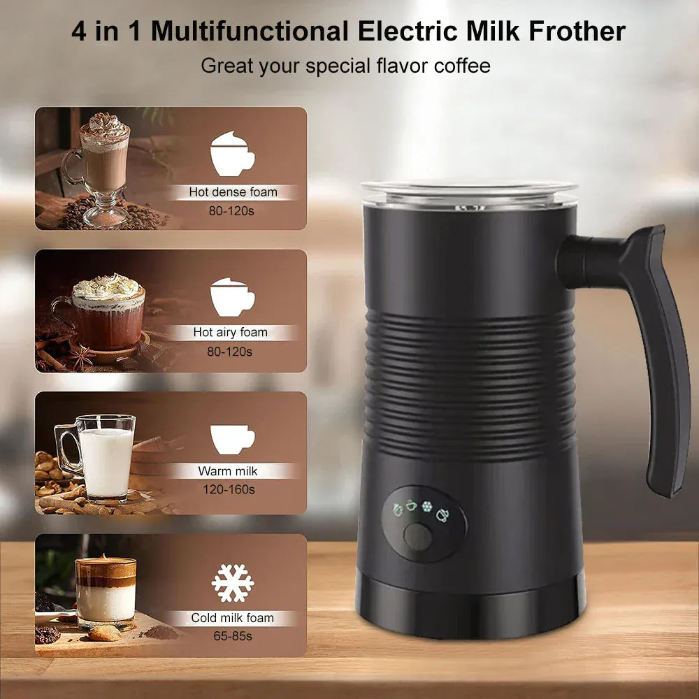Electric Milk Frother Milk Foam Machine For Coffee Cappuccino Latte 4 in 1 Hot and Cold Foam Maker Automatic Milk Frother Foamer Electric Milk Frother Milk Foam Machine For Coffee Cappuccino Latte 4 in 1 Hot and Cold Foam Maker Automatic Milk Frother Foamer