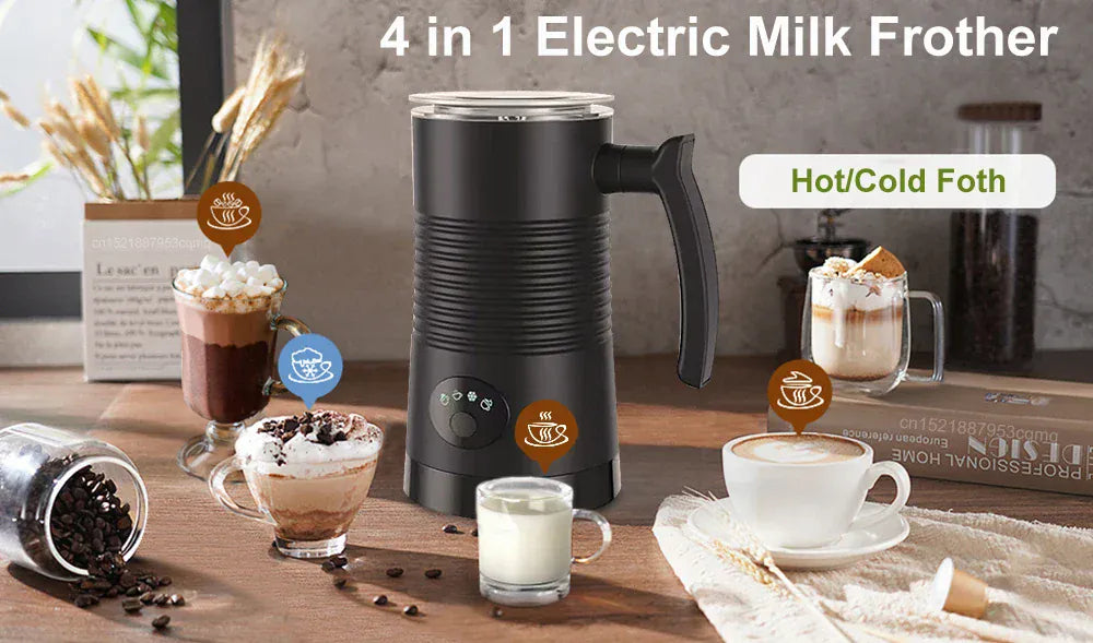 Electric Milk Frother Milk Foam Machine For Coffee Cappuccino Latte 4 in 1 Hot and Cold Foam Maker Automatic Milk Frother Foamer Electric Milk Frother Milk Foam Machine For Coffee Cappuccino Latte 4 in 1 Hot and Cold Foam Maker Automatic Milk Frother Foamer