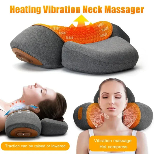 Electric Neck Massager Pillow Cervical Stretcher Heating Vibration Massage Back Traction Orthopedic Sleeping Pillows Support Electric Neck Massager Pillow Cervical Stretcher Heating Vibration Massage Back Traction Orthopedic Sleeping Pillows Support