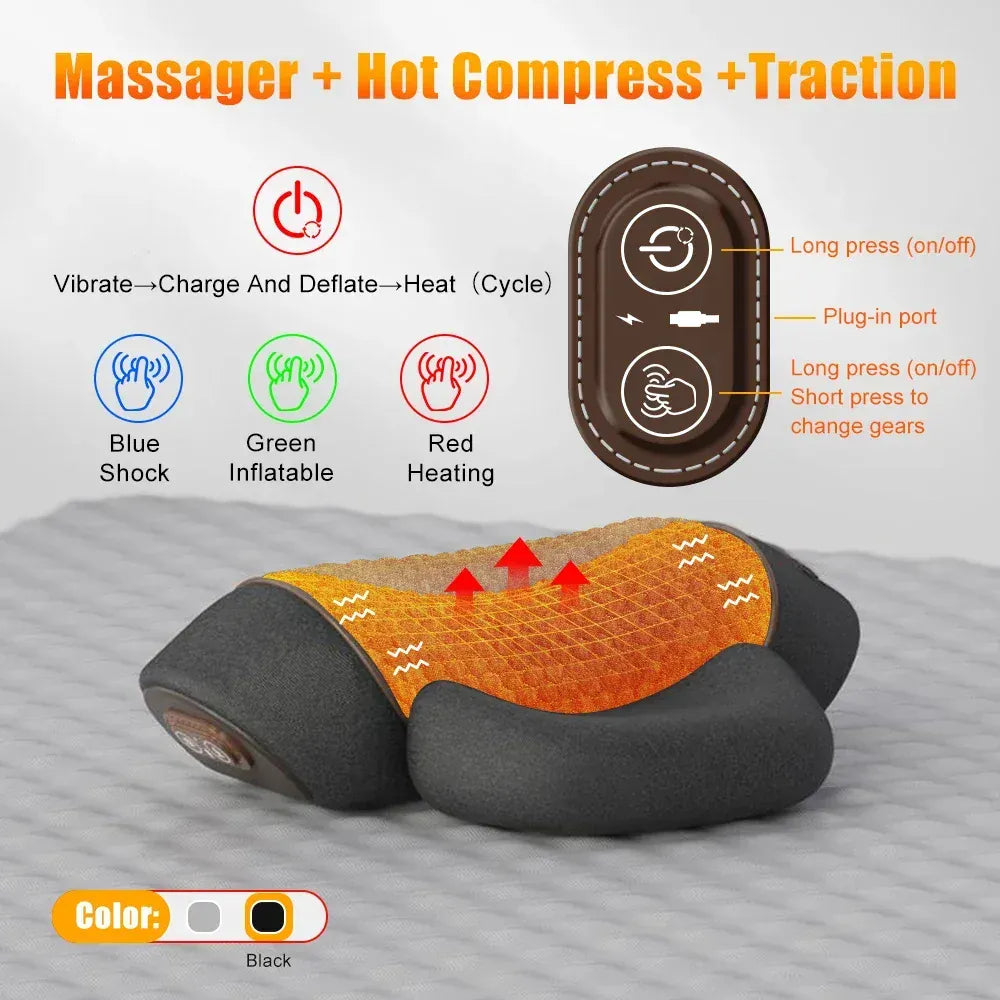 Electric Neck Massager Pillow Cervical Stretcher Heating Vibration Massage Back Traction Orthopedic Sleeping Pillows Support Electric Neck Massager Pillow Cervical Stretcher Heating Vibration Massage Back Traction Orthopedic Sleeping Pillows Support