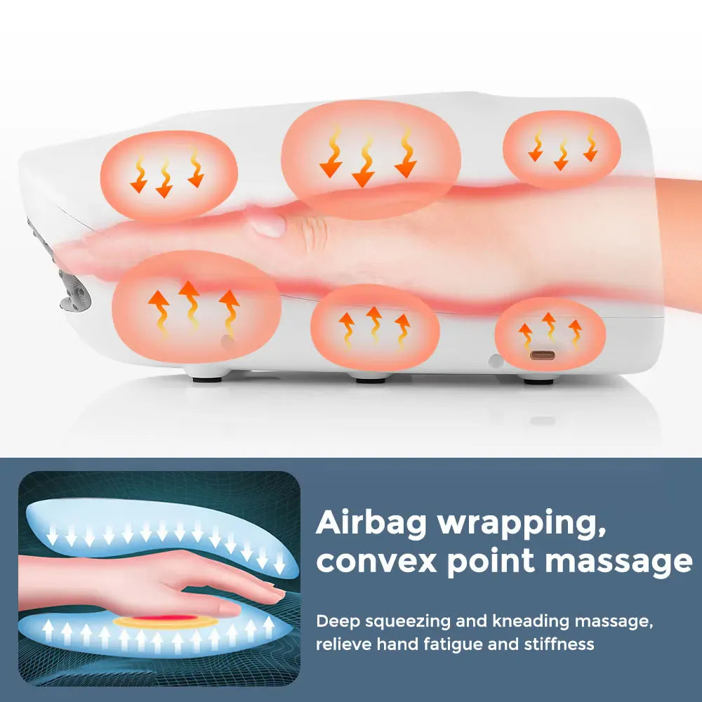 Electric Palm Massage Airbag Wrapping Pressing Hand Massager Deep Squeezing Kneading 3 Modes Hot Compress Hand Massage Divece Electric Palm Massage Airbag Wrapping Pressing Hand Massager Deep Squeezing Kneading 3 Modes Hot Compress Hand Massage Divece